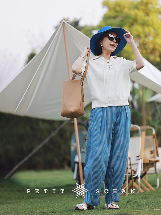 PETIT SCHAN小闪 CLO#236 Quiet&Fervor 沉静与热烈 日本进口纯棉面料条纹萝卜裤 商品图5