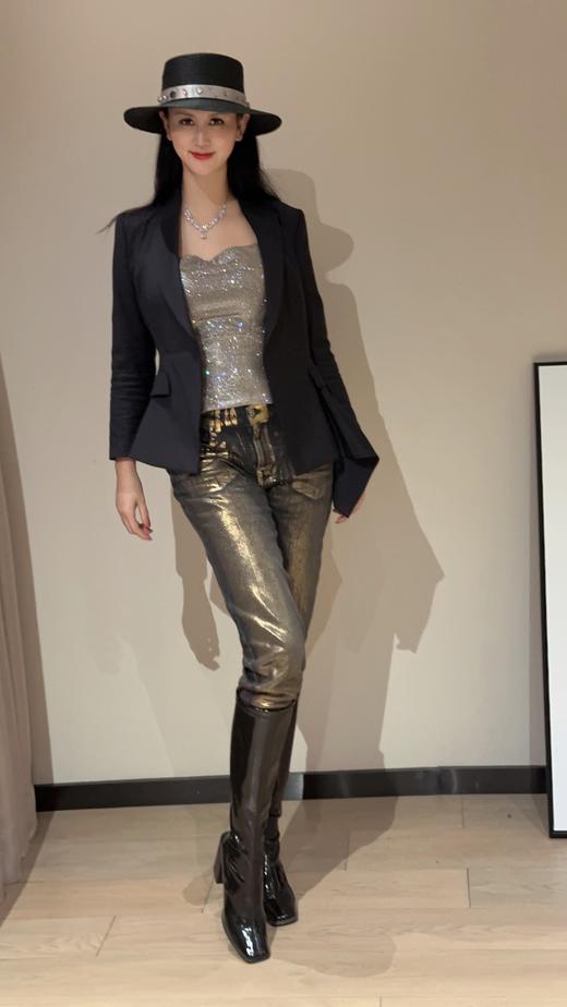 孤品 烫金牛仔裤KT1X95351 商品图10