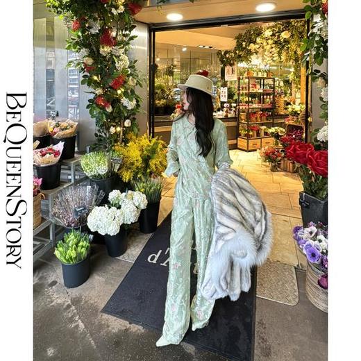 【大货，不退不换】  【春夜芙蓉】新中式国风重工牡丹花刺绣醋酸圆领套装女 商品图3