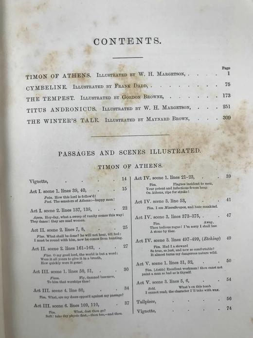 1890年 莎士比亚作品集（卷7，雅典的泰门/辛白林/暴风雨/泰特斯·安德洛尼克斯/冬天的故事） 数十幅插图 漆布精装18开 商品图4