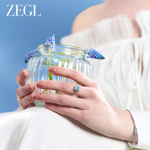 ZEGL设计师冰糖系列925银小方糖戒指女小众高级感开口指环食指戒 商品图3