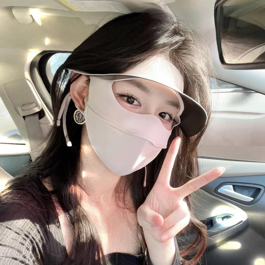 【防晒口罩脸基尼】黑胶帽檐，全脸防紫外线，堪称隔热小雨伞防晒衣，立体冰丝防晒面罩口罩 商品图4