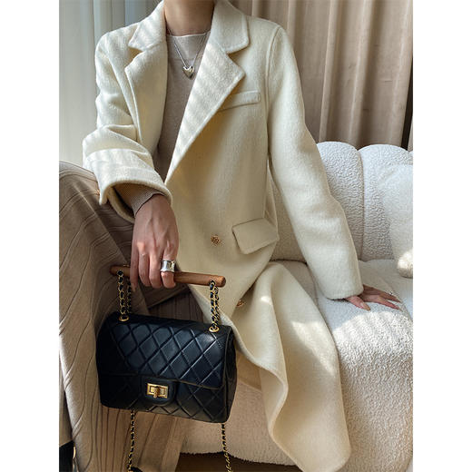 「三色可选！天丝羊毛双面呢大衣」司南法式编织小金扣 立裁藏肉版天丝羊毛双面呢大衣外套上衣 商品图3