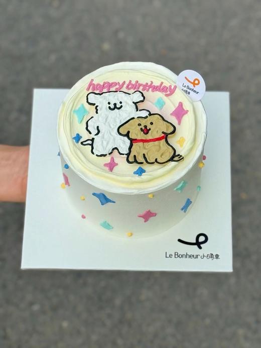 线条小狗·奶油蛋糕 商品图0