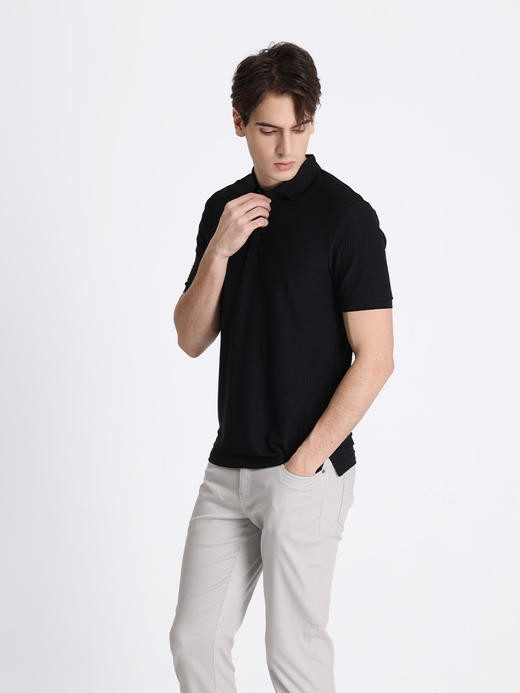 callisto黑色锦纶混氨纶T恤 STTSS032C 商品图1