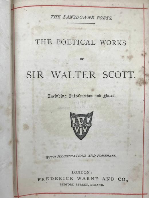 约19世纪后期 司各特诗集 8幅插图 全真皮精装36开 商品图3