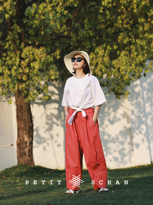 PETIT SCHAN小闪 CLO#236 Quiet&Fervor 沉静与热烈 日本进口纯棉面料条纹萝卜裤 商品图2