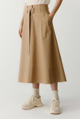 薄丝毛精纺色织半身裙 独家澳洲进口丝毛面料 中长款高腰复古赫本风A型裙型