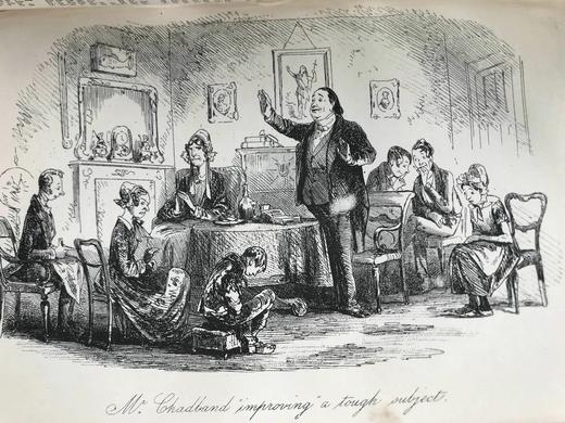 含藏书票！约19世纪后期 狄更斯《荒凉山庄》 8幅插图 真皮精装36开 商品图5