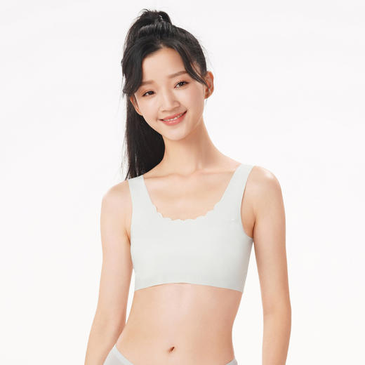 都市丽人少女优选成长一阶内衣女泳布文胸无尺码背心式超薄款速干无钢圈无排扣BB42E1 商品图1