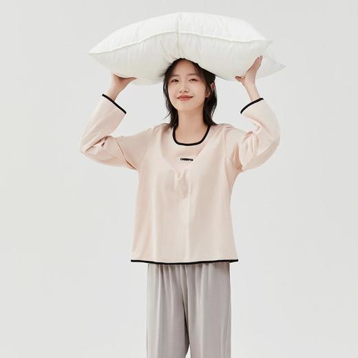 3部顶瓜瓜女士汗布休闲风带胸垫纯棉家居服DJJWX-AQW21768 商品图4