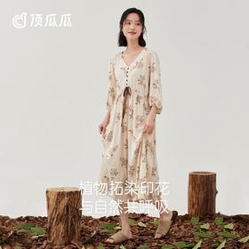 3部顶瓜瓜女士彩棉自然之息长袖睡裙DJJWC-AQ21721-Q