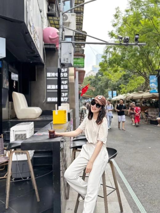 贾玲同款❗️春夏秋好穿兰精莫代尔高垂感面料 显瘦松紧腰直筒裤 商品图7