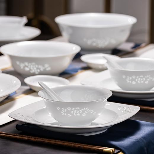 经典热销 人气餐具 | 富玉陶瓷 素玲珑瓷 玉牡丹系列餐具套装 商品图1