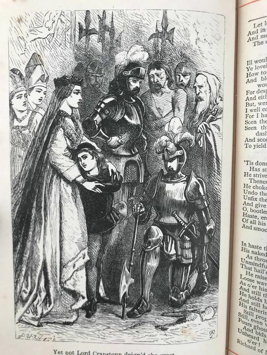 约19世纪后期 司各特诗集 8幅插图 全真皮精装36开 商品图10