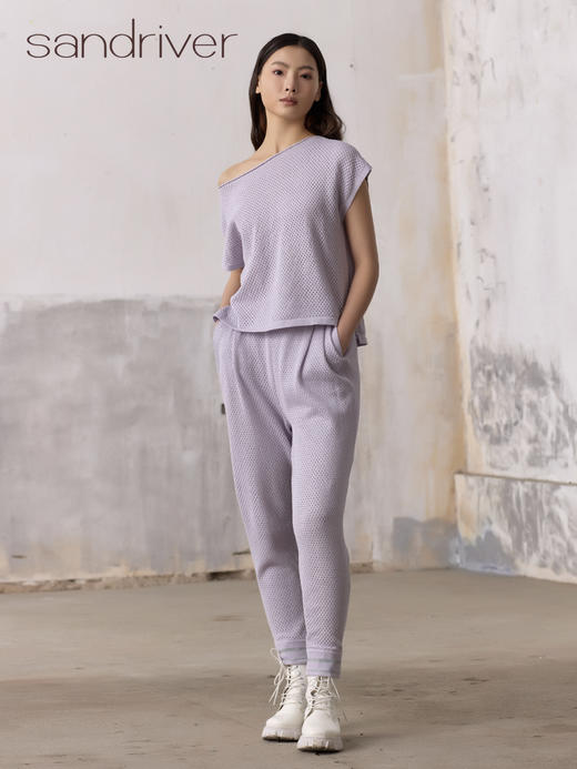 精梳棉针织一字领小衫SJS96W035N 商品图5