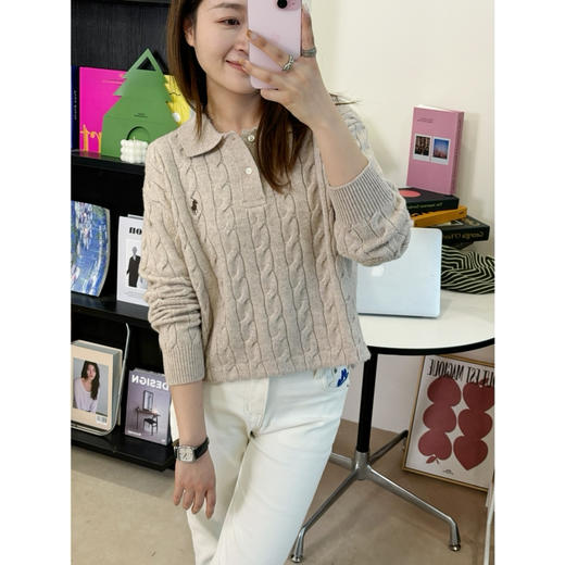  2402303   绞花长袖POLO衫 商品图6