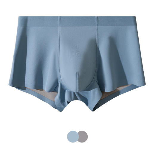 【现货】【龙贝莱甄选】【拍三条礼盒装立减39元】高端100支双面兰精莫代尔无痕内裤男士7A级桑蚕丝抗菌平角裤H241272058 商品图2