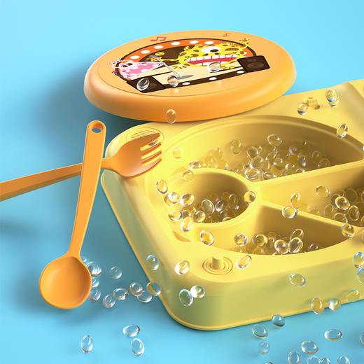 【积分兑换】童乐唱片机分格餐盘套装（阳光橙/暮色紫请备注） 商品图7