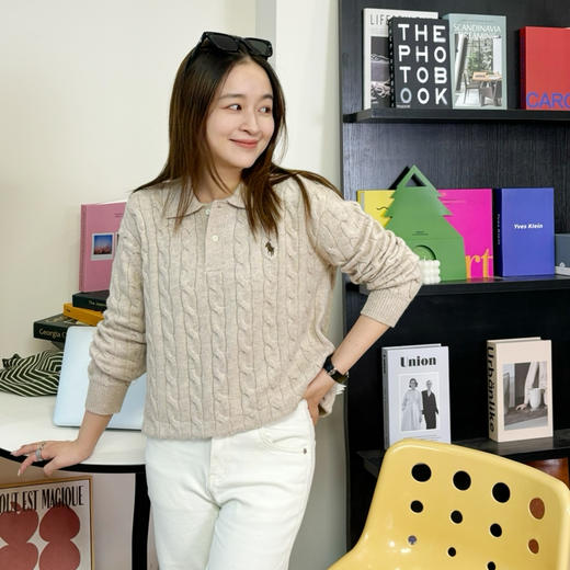  2402303   绞花长袖POLO衫 商品图7