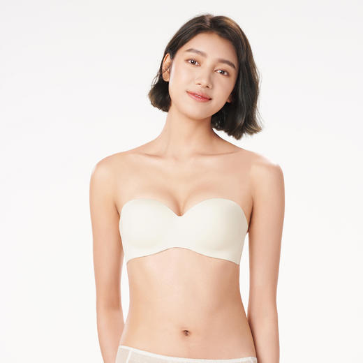 都市丽人舒适打底无痕内衣女泳布文胸BC杯适穿1/2杯B中厚C薄款软钢圈三排扣LB42A1 商品图1