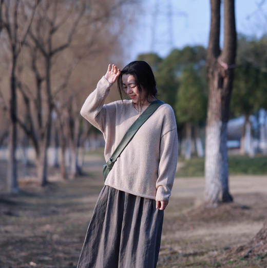 Atelierdantan 三色羊驼毛圆领毛衣 商品图6