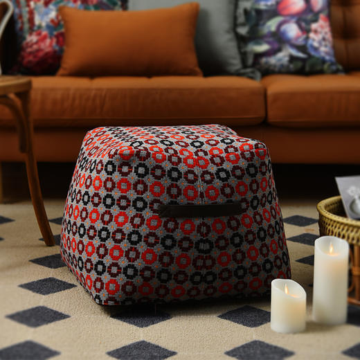 几何毛呢系列多功能坐墩客厅飘窗懒人沙发蒲团复古龙粒子坐垫 商品图1