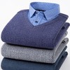 ALBB-冬季假两件加绒保暖衬衫男士棉衬衣中老年宽松加厚长袖爸爸装 商品缩略图0
