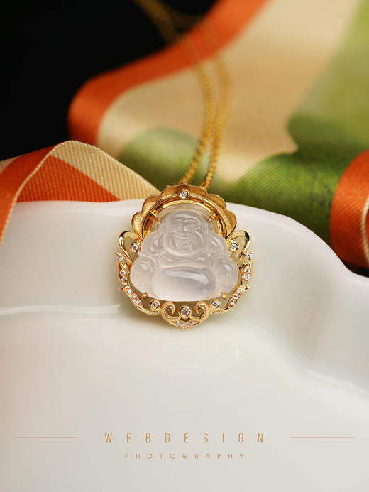 高冰翡翠弥勒佛吊坠 商品图0