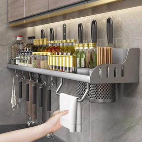 ALBB-免打孔厨房置物架壁挂式多功能筷子刀架家用调料用品大全收纳挂架