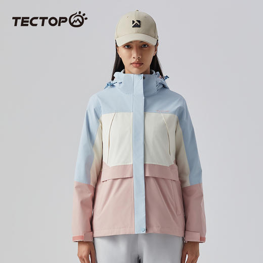 探拓户外冲锋衣女士三合一可拆卸防风防水两件套冬季保暖加厚外套 商品图1