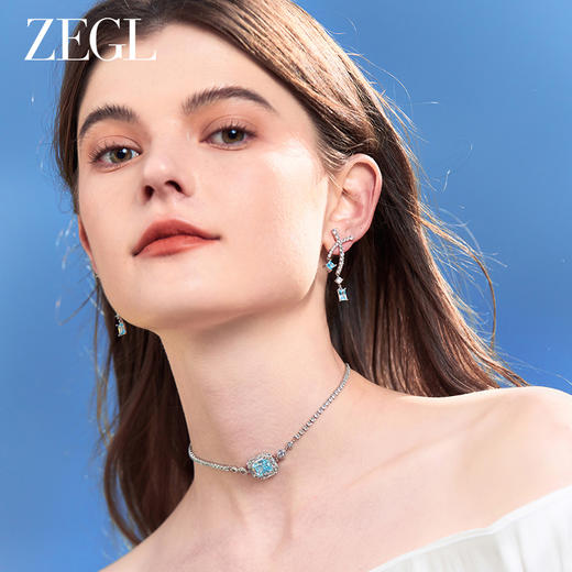 ZEGL设计师冰糖系列925银交叉耳环女2024新款x耳钉小众精致耳饰品 商品图3