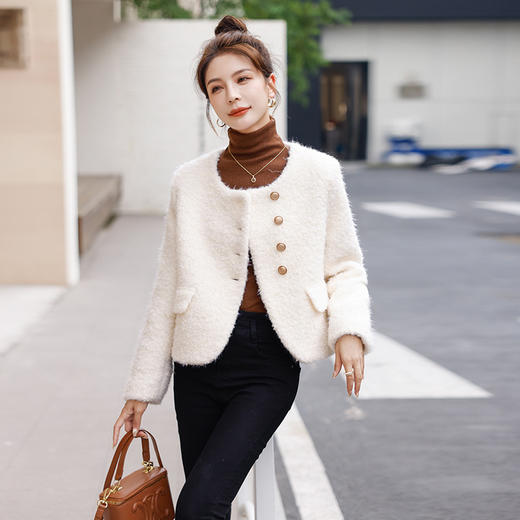 气质时尚优雅轻奢小香风羊毛短外套HR-WQ93829 商品图3