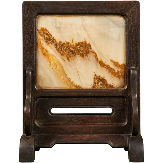 二十世纪 红木镶云石砚屏 商品图5