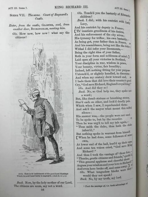 1890年 莎士比亚作品集（卷3，理查三世/约翰王/威尼斯商人/亨利四世） 数十幅插图 漆布精装18开 商品图11