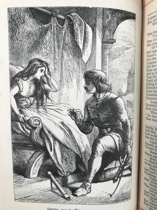 约19世纪后期 司各特诗集 8幅插图 全真皮精装36开 商品图6