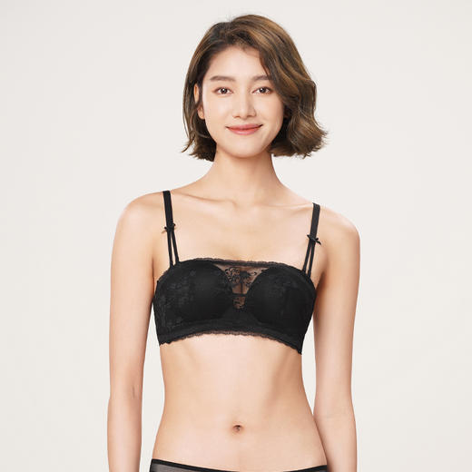 都市丽人自然舒适内衣女蕾丝文胸B杯适穿1/2杯中厚无钢圈三排扣LB41C2 商品图1