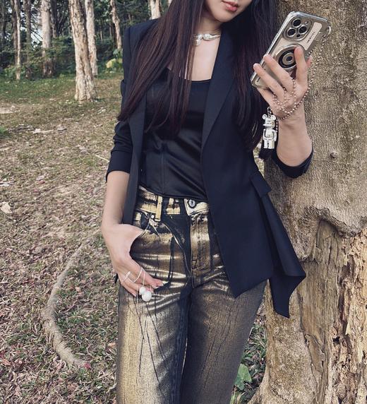 孤品 烫金牛仔裤KT1X95351 商品图6