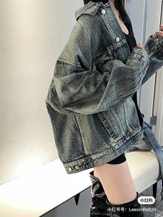 点此购买 巴黎世家春季男女款满钻烫钻牛仔外套 yg 280369 商品图9