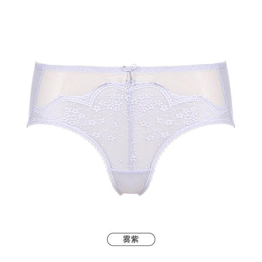 都市丽人薄透丝滑内裤女蕾丝+泳布女士内裤平角内裤LP42C3 商品图12