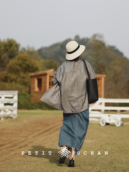 PETIT SCHAN小闪 CLO#230 overcast to clear 阴转晴 日本进口银葱真丝羊毛宽松衬衫 商品图4
