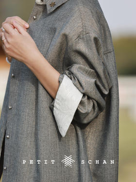 PETIT SCHAN小闪 CLO#230 overcast to clear 阴转晴 日本进口银葱真丝羊毛宽松衬衫