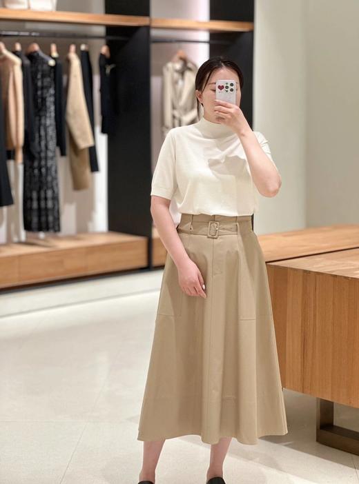 薄丝毛精纺色织半身裙 独家澳洲进口丝毛面料 中长款高腰复古赫本风A型裙型 商品图5