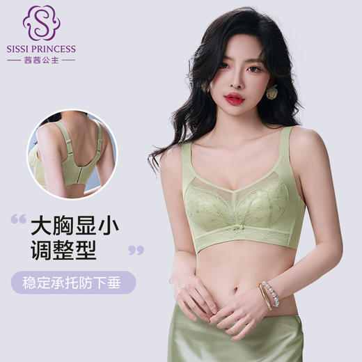 舒适百搭 双色蕾丝聚拢内衣 大胸显小 上托收副乳防下垂 性感舒适 商品图2