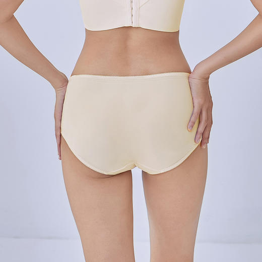 都市丽人薄透丝滑内裤女蕾丝+泳布内裤平角内裤YP44J1 商品图3