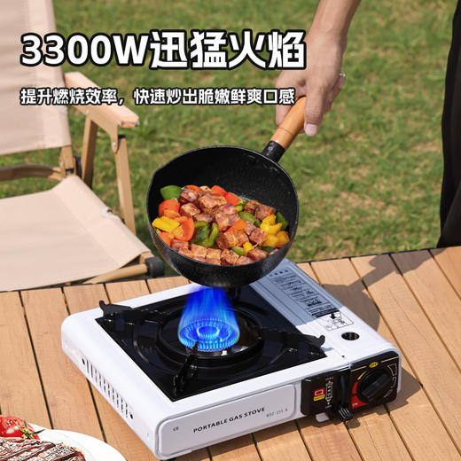 【防风便捷！户外露营自由烹饪】便携式户外卡式炉野外炊具卡斯瓦斯炉卡磁煤气燃气灶露营火锅炉具，拎着走的厨房、在哪都能吃到热乎的美食 高猛火力，中西餐都能满足。 商品图1