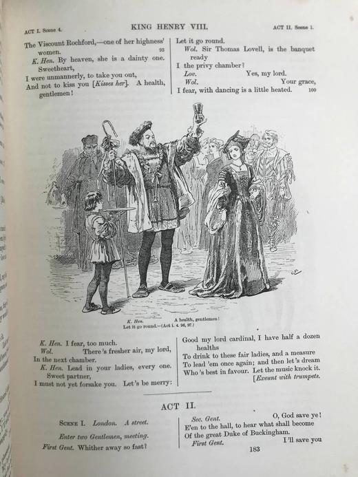 1890年 莎士比亚作品集（卷8，哈姆雷特/亨利八世/泰尔亲王佩里克里斯/诗歌） 数十幅插图 漆布精装18开 商品图11