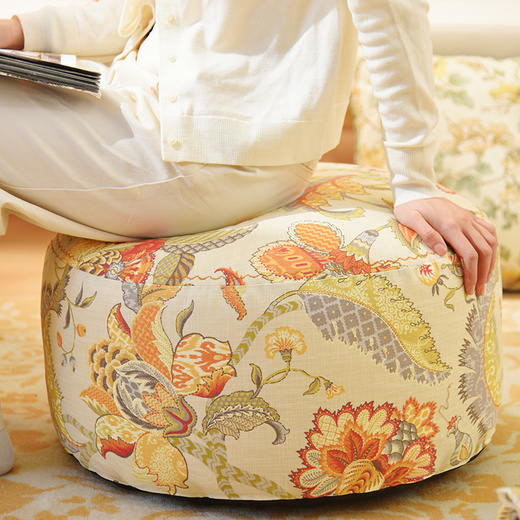 四季花园系列坐墩客厅飘窗懒人沙发蒲团复古龙粒子坐垫 商品图1