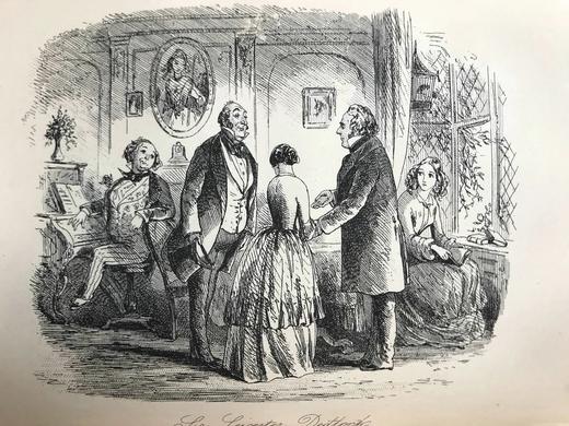 含藏书票！约19世纪后期 狄更斯《荒凉山庄》 8幅插图 真皮精装36开 商品图9