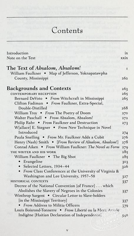 【中商原版】福克纳 押沙龙押沙龙 诺顿文学解读 Norton Critical Editions Absalom Absalom 英文原版 William Faulkner 商品图5